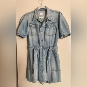 NWOT JONATHAN SIMKHAI MINI DENIM DRESS WITH TIE